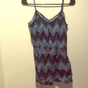 H&M Turqoise Chevron Romper